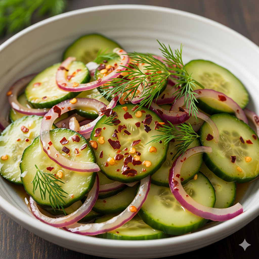 Smashed Cucumber & Red Onion Salad